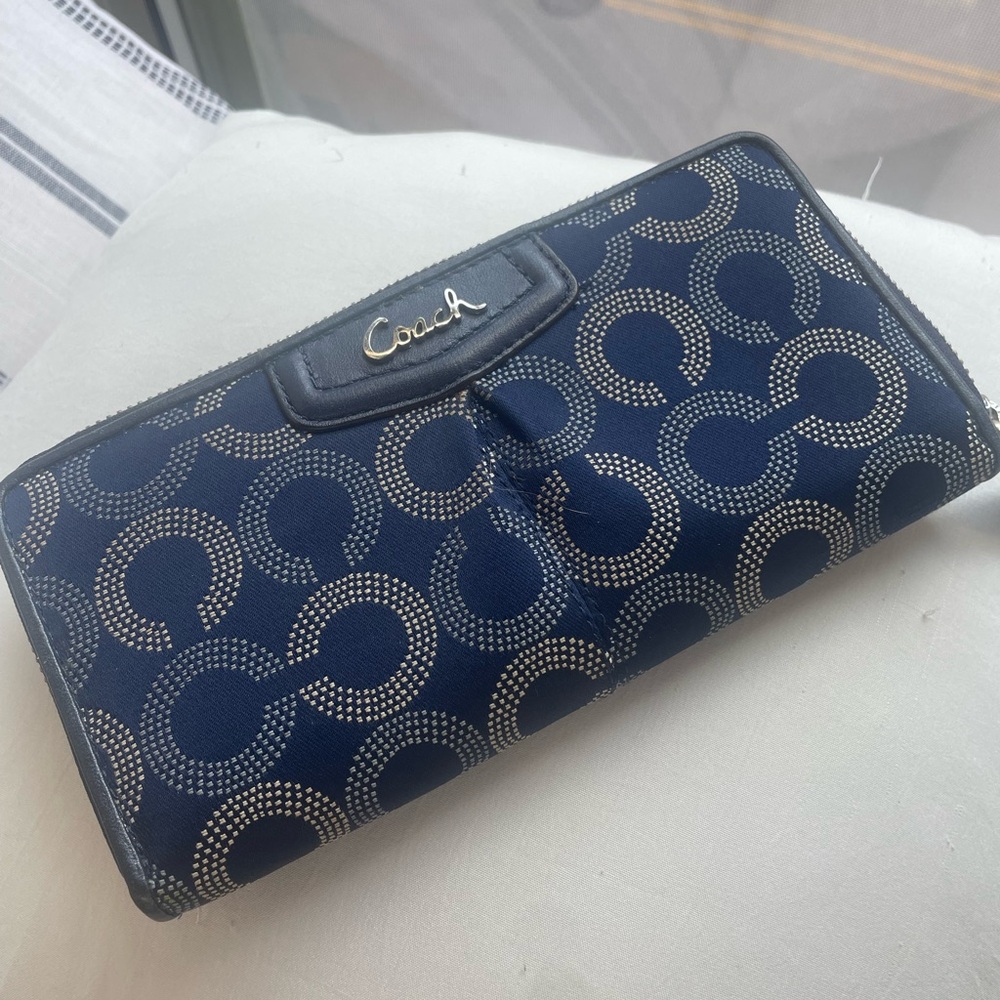 Coach Dark Blue Patterned Women's Wallet